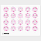 Autocollant de faveur de baptême rose pour filles (Feuille)