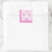 Autocollant de faveur de baptême rose pour filles (Sac)