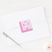 Autocollant de faveur de baptême rose pour filles (Enveloppe)