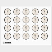 Autocollant de faveur de cercle de brunch au champ (Feuille)