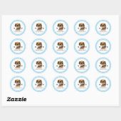 Autocollant de faveur de chiot brun (Feuille)