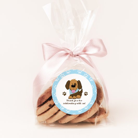 Autocollant de faveur de chiot brun