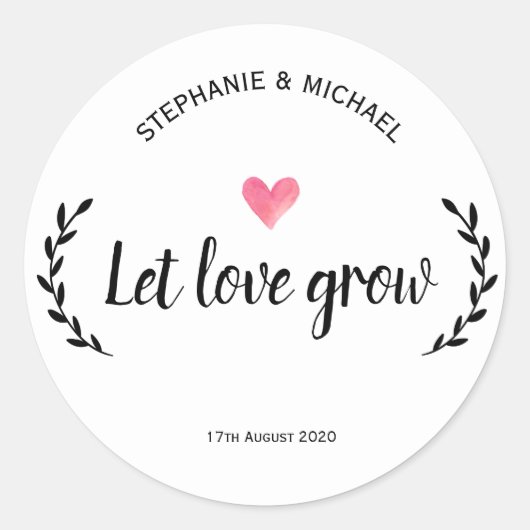 Autocollant de faveur de croissance de l'amour (Devant)