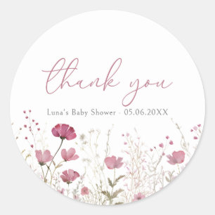 Autocollant de faveur de douche de bébé en fleurs