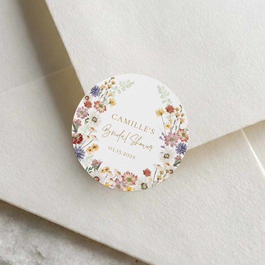 Autocollant de faveur de douche de mariage à fleur