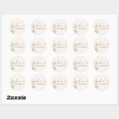 Autocollant de faveur de douche de mariage bohème (Feuille)