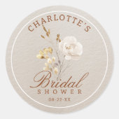 Autocollant de faveur de douche de mariage floral (Devant)