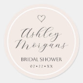 Autocollant de faveur de douche de mariage minimal (Devant)