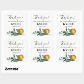 autocollant de faveur de douche de mariée oranges  (Feuille)