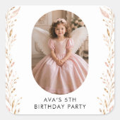 Autocollant de Faveur de Fête d'anniversaire 5 ans (Devant)