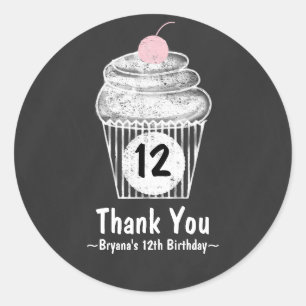 Autocollant de faveur de fête d'anniversaire de cu