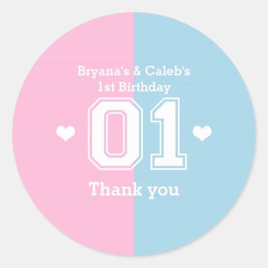 Autocollant de faveur de fête d'anniversaire des j (Devant)