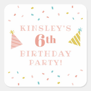 Autocollant de faveur de fête d'anniversaire pour