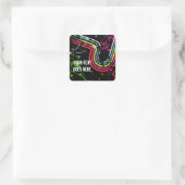 Autocollant de faveur de fête d'anniversaire rétro (Sac)