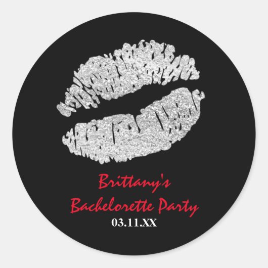 Autocollant de faveur de fête de baiser de lèvres  (Devant)