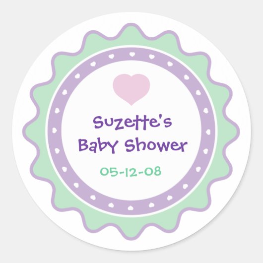 Autocollant de faveur de fête de bébé Cutietoots (Devant)