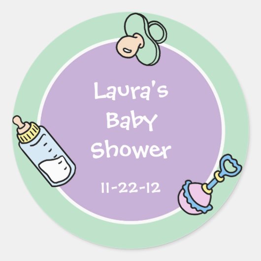 Autocollant de faveur de fête pour bébé Cutietoots (Devant)