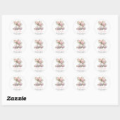 Autocollant de faveur de luncheon de mariage rose (Feuille)