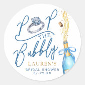 Autocollant de faveur de mariage champêtre « Pop t (Devant)