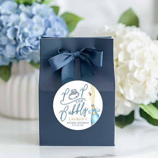 Autocollant de faveur de mariage champêtre « Pop t