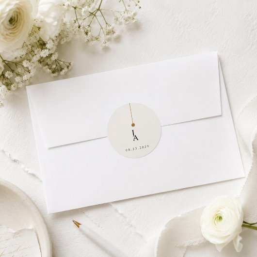 Autocollant de faveur de mariage élégant