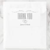 Autocollant de faveur de mariage Silver Hearts & S (Sac)