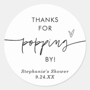 Autocollant de faveur de pop-corn, Merci d'être pa