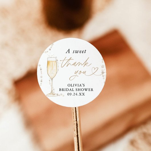 Autocollant de faveur de shower de mariage Perles