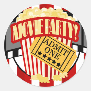 Autocollant de faveur de soirée cinéma