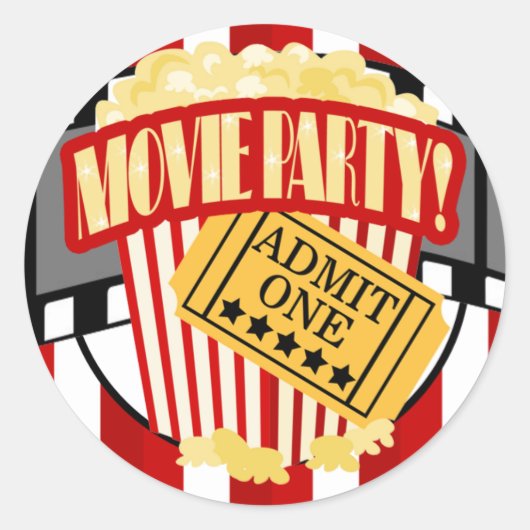 Autocollant de faveur de soirée cinéma (Devant)