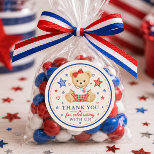Autocollant de faveur de Teddy patriotique