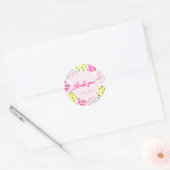 Autocollant de faveur floral Ditsy rond (Enveloppe)