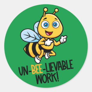 Autocollant de félicitations en forme d'abeille mi