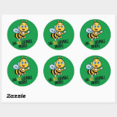 Autocollant de félicitations en forme d'abeille mi (Feuille)