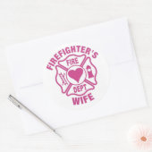 Autocollant de femme du pompier rose et blanc (Enveloppe)