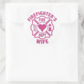 Autocollant de femme du pompier rose et blanc (Sac)
