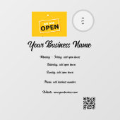 Autocollant de fenêtre 52" x 72" pour les heures d (Feuille)