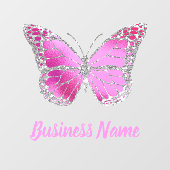Autocollant de fenêtre avec logo papillon rose cha (Feuille)