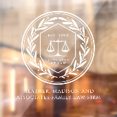 Autocollant de fenêtre de bureau d'avocat Laurel (Feuille 2)