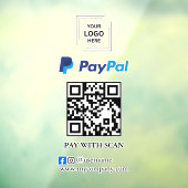 Autocollant de fenêtre de code QR PayPal pour paye (Feuille 3)
