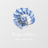 autocollant de fenêtre de logo de coquillage bleu (Feuille)