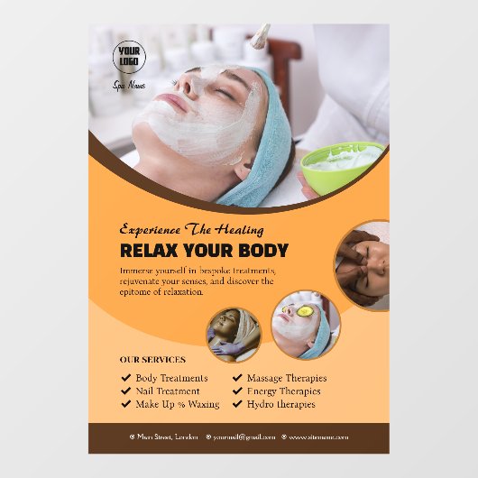 Autocollant de fenêtre de spa personnalisé (Feuille)