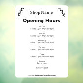 Autocollant de fenêtre d'heures d'ouverture d'entr (Feuille 3)