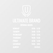 Autocollant de fenêtre d'horaires d'ouverture de l (Feuille)