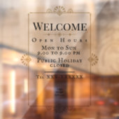 Autocollant de fenêtre d'horaires d'ouverture de s (Feuille 2)