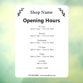 Autocollant de fenêtre d'horaires d'ouverture d'en (Feuille 3)