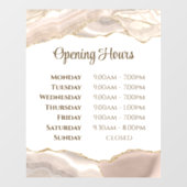 Autocollant de fenêtre heures d'ouverture Agate Or (Feuille)