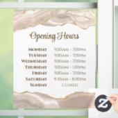 Autocollant de fenêtre heures d'ouverture Agate Or (Maison)