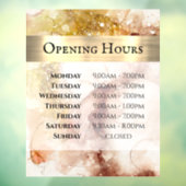 Autocollant de fenêtre heures d'ouverture aquarell (Feuille 3)