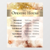 Autocollant de fenêtre heures d'ouverture aquarell (Feuille)